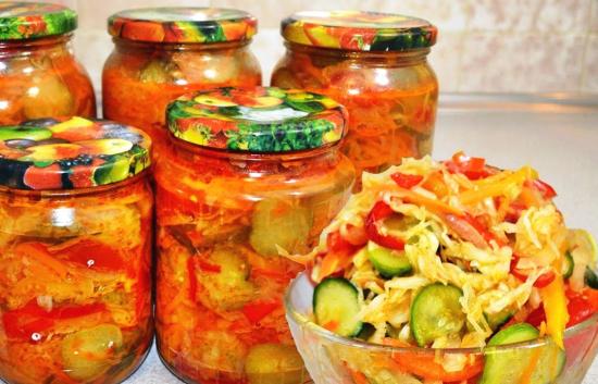 салат из капусты и моркови на зиму без стерилизации