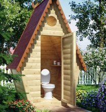 деревянный туалет на даче