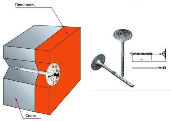 монтаж полистирола на любели