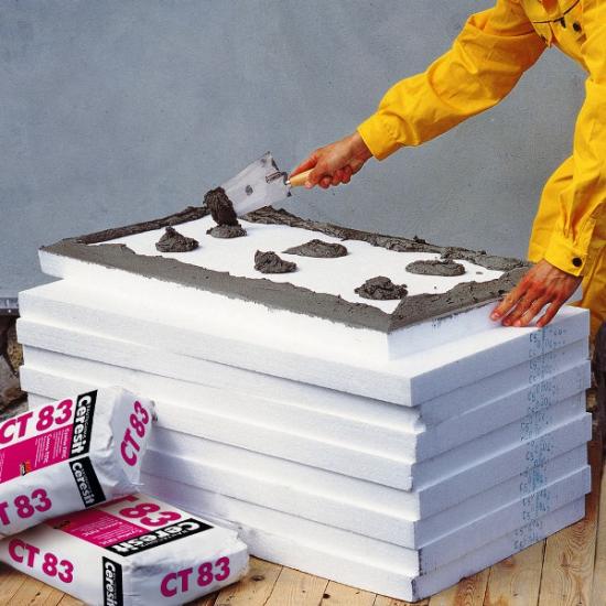 монтаж пенополистирола на клей